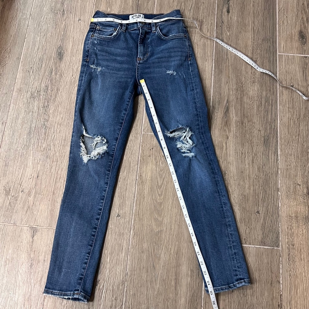 AGOLDE Jeans Distressed Blue Trendy Skinny Denim Cotton Turkey 90’s Slim Vintage - Picture 10 of 16
